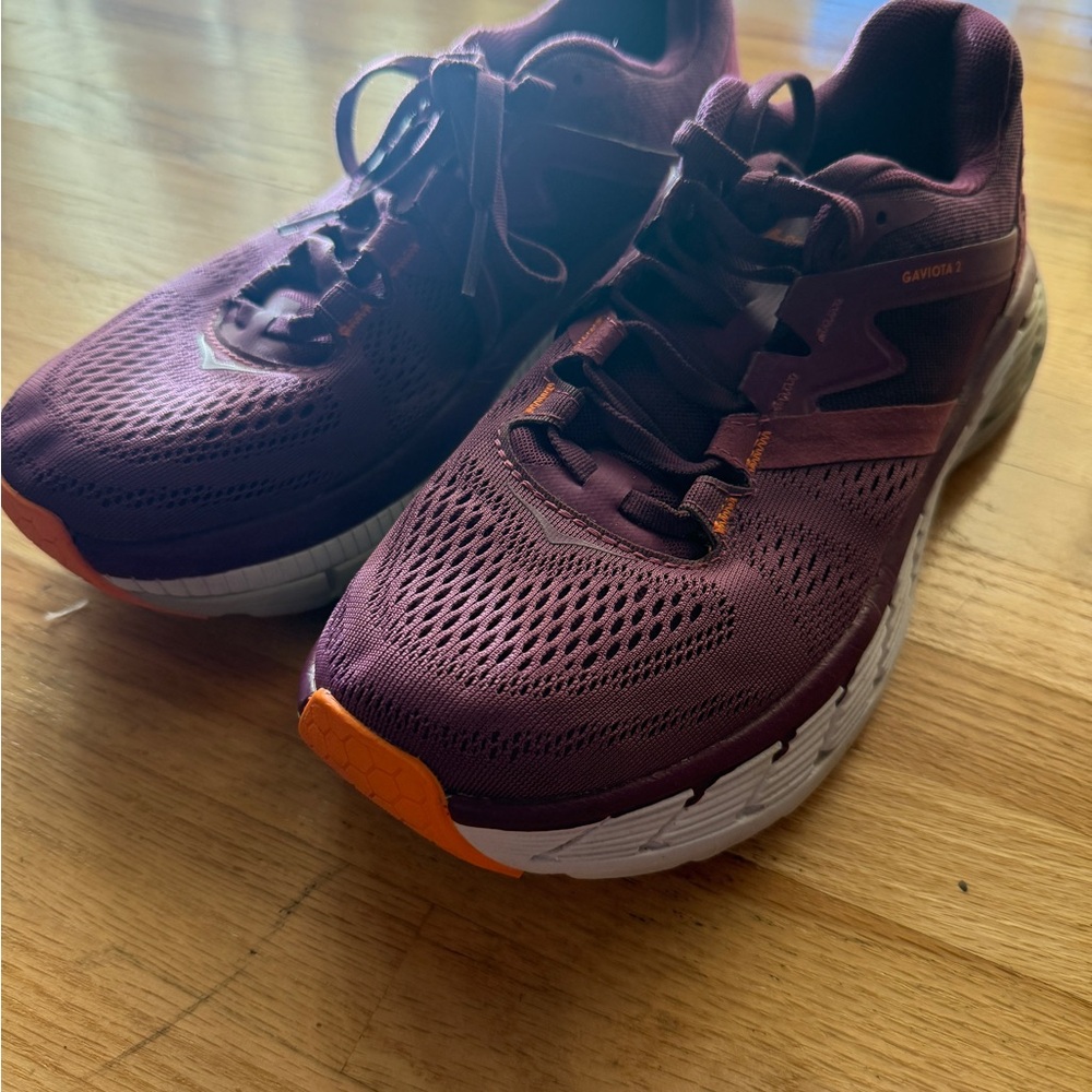 Hoka One One Gaviota 2 Sneakers Purple with Orange White and Grey accents